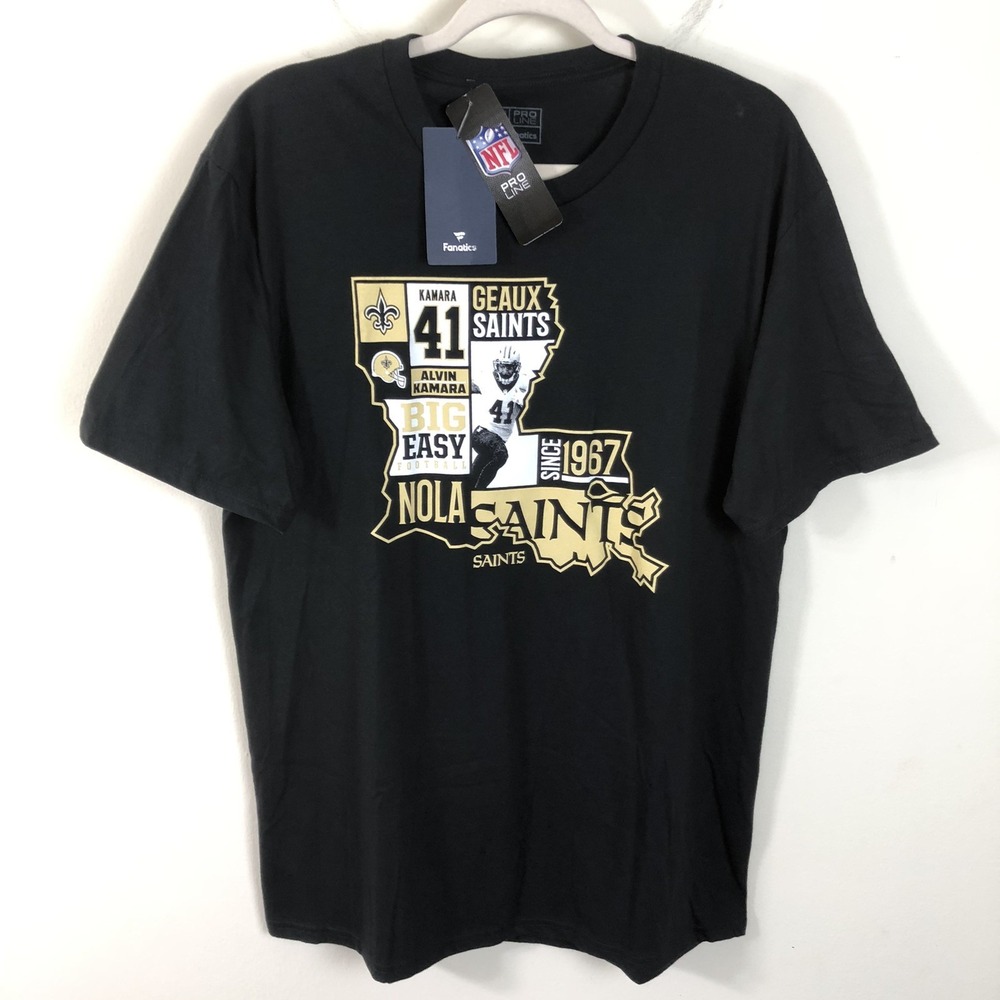 New Orleans Saints NFL Pro Line Fanatics NOLA Kamara T-Shirt L Black Football